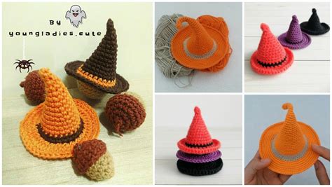 Coiled crochet witch hat